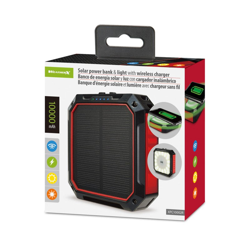 iLive™ Solar Power Bank & Light with Wireless Charger