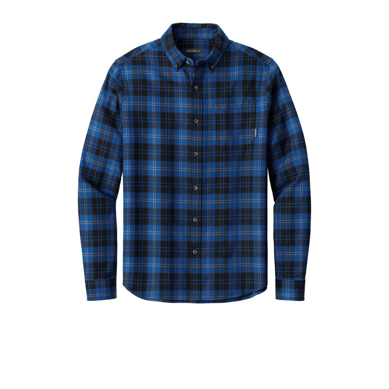 Eddie Bauer® Long Sleeve Favorite Flannel Plaid Shirt - Cobalt Tartan