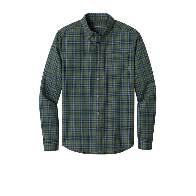 Eddie Bauer® Long Sleeve Favorite Flannel Plaid Shirt - Soft Olive Plaid