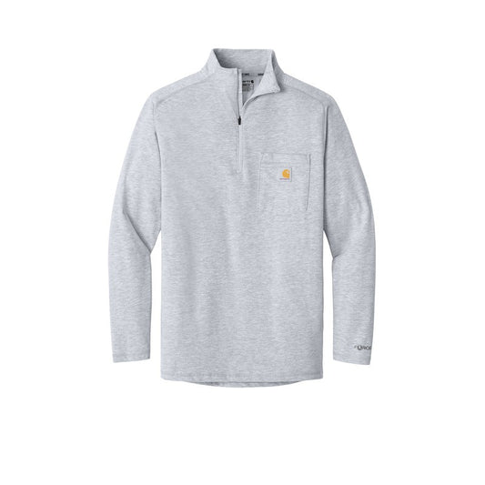 Carhartt Force® 1/4-Zip Long Sleeve T-Shirt - Heather Grey