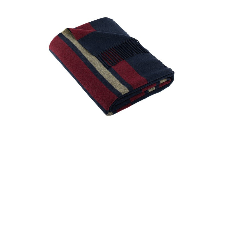 Brooks Brothers® Heritage Blanket - Navy Blazer/ Ruby Wine/ Camel