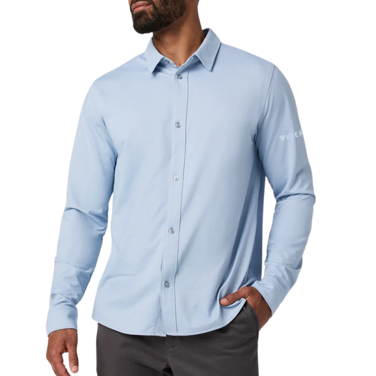 KIER Long Sleeve Knit Oxford Button Down - Classic Fit
