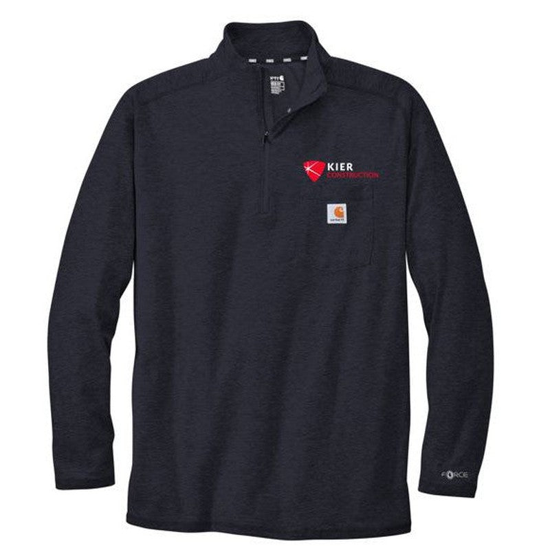 KIER Carhartt Force® 1/4-Zip Long Sleeve T-Shirt - NAVY